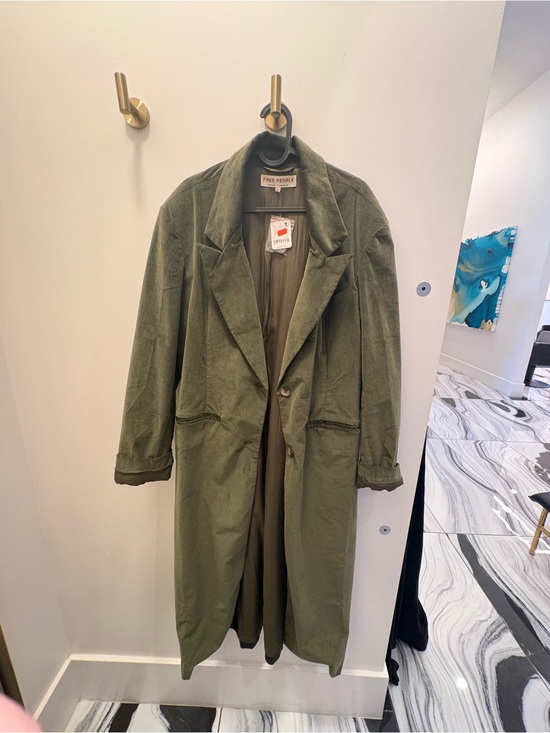 Free People Other - Free People Olive Corduroy Long Trench Coat